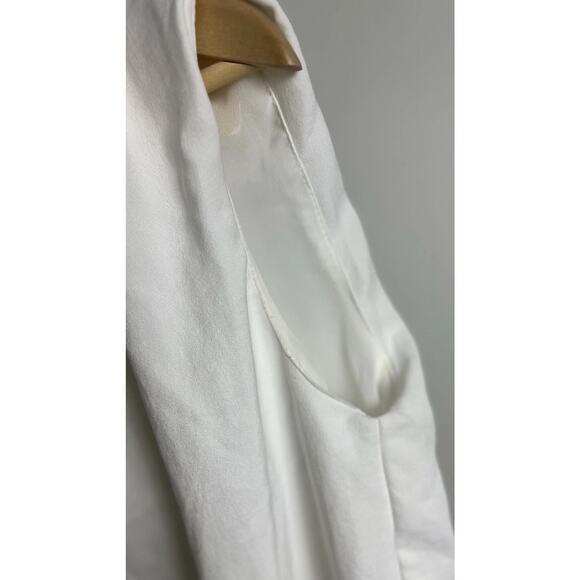 Zara White Sleeveless Blouse Draped Shoulder Detail Lined Minimalist Size XS Wms - Picture 5 of 9